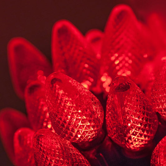Rynx | Wintergreen Lighting C7 Red Christmas Lights Set of 25, 17 Ft, Red LED Christmas Lights Valentine's Day Party Indoor-Outdoor Christmas Lights Red C7 Christmas Lights Outdoor Red Light String