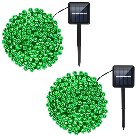 Rynx | 2 Pack 200 LED Solar String Lights St Patricks Day Decorations, 85.2Ft 8 Modes Solar String Lights For Outdoor Use, Waterproof And Solar Powered Outdoor String Lights For Holiday Garden Tree Party (Green)
