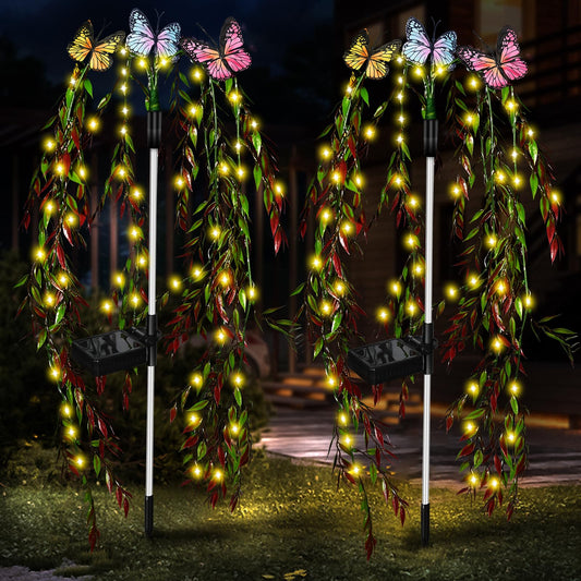 Rynx | Rwnxkarn 69Led Outdoor Solar Light - Waterproof Warm White Butterfly Decor for Garden