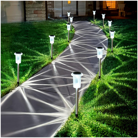 Rynx | Gorrzai Solar Light 15 Pack Solar Light Outdoor, LED Waterproof Garden Pathway Lighting Stainless Steel Garden Stake For