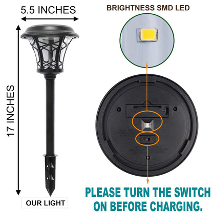 Rynx | Maggift 6 Pack Solar Powered Path Light, Strong Smd Led, Waterproof Stainless Steel, Warm White