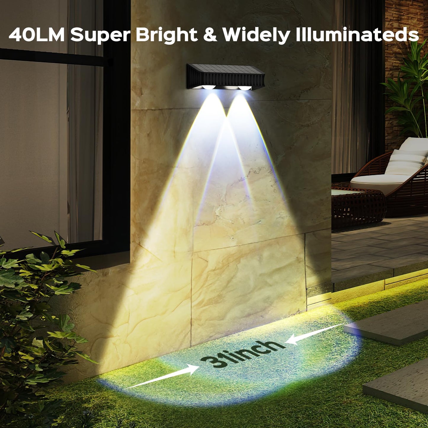Rynx | Coxseni Solar Garden Light 8 Pack - Waterproof Dusk Till Dawn Outdoor Wall & Step Light, RGB Mode