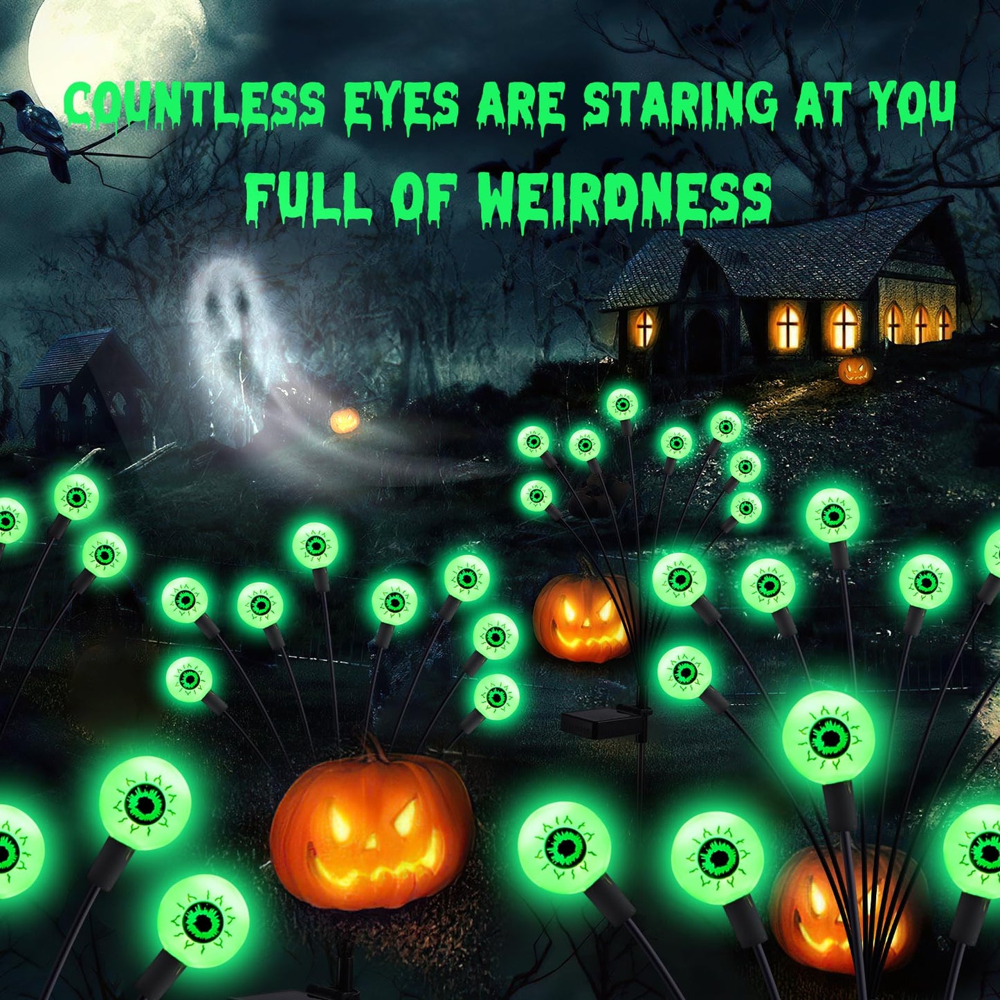 Rynx | Asmad Sol Halloween Eye Ball Light, 4Pack 32Led Waterproof Decor For Garden/Yard/Patio
