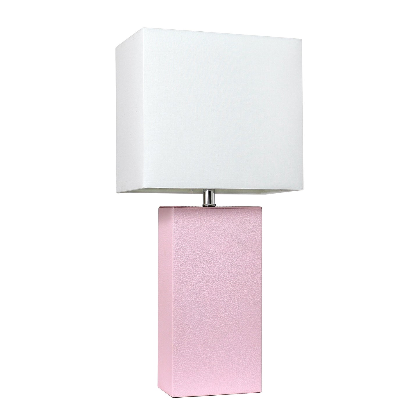 Rynx | Elegant Design Lt1025-Bpk Modern Leather Table Lamp With White Fabric Stem, Blush Pink (Package of 1)