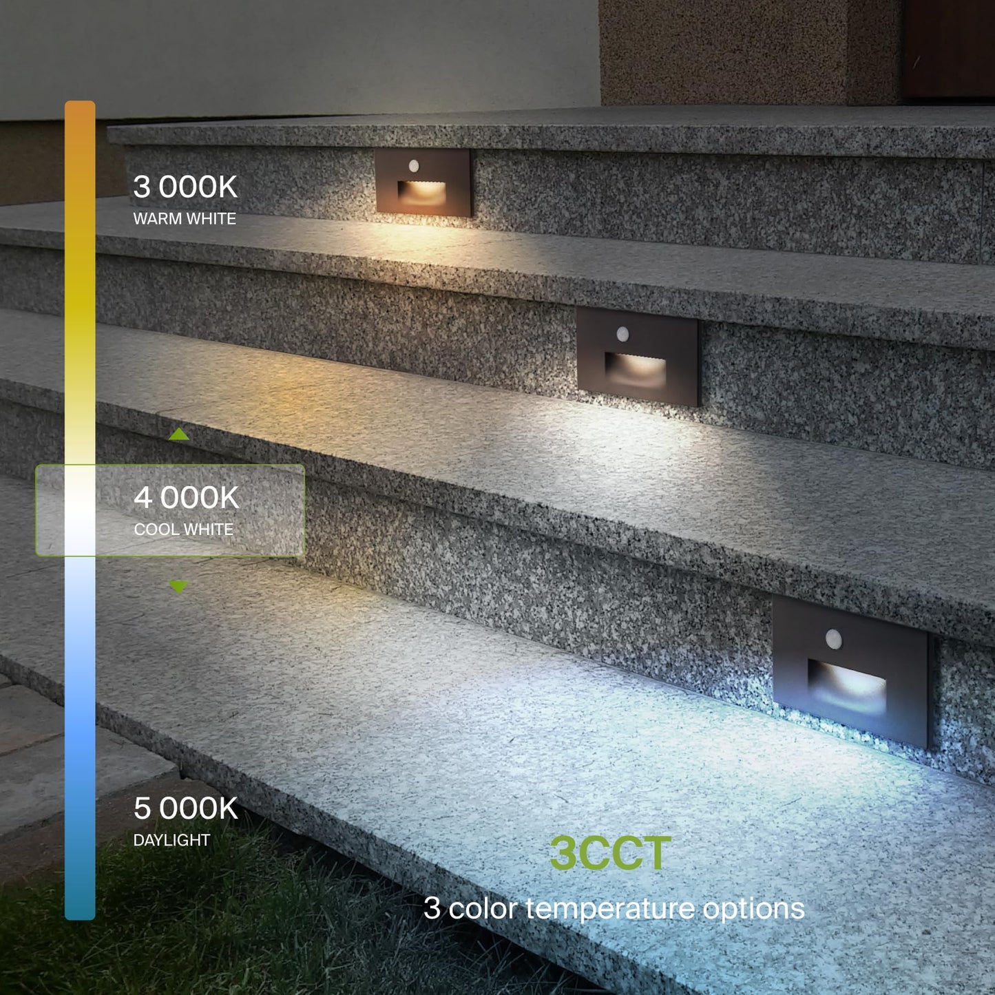 Rynx | Asd LED recessed stair light, 3W 120Lm, motion sensor, waterproof, dark bronze