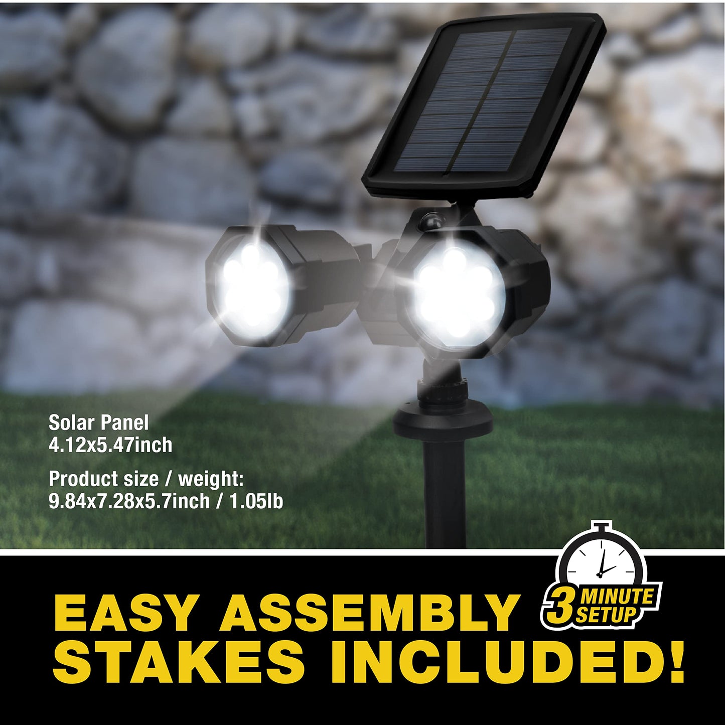 Rynx | Bell+Howell Solar lamp with motion sensor, 14 LED, waterproof for outdoor use