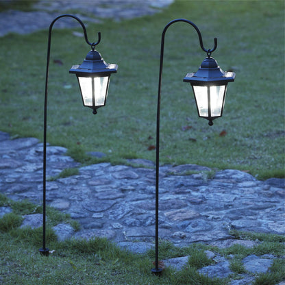 Rynx | Maggift 37.8&quot; Solar Garden Light - Cold White Hanging Lantern with 2 Sheep Rods, 2 Pack