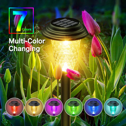 Rynx | Ensli 8 Pack Solar Light - Color Changing & Warm White, Water Resistant Garden Lights