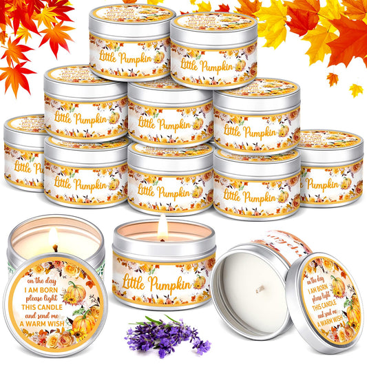 Rynx | Mtlee 24 Pcs Autumn Pumpkin Style Baby Shower Party Gifts Light Lavender Scents Baby Shower Gifts For Guests Country Tea Light Gender Reveal Lights For Baby Shower Return Gifts Girl Boy