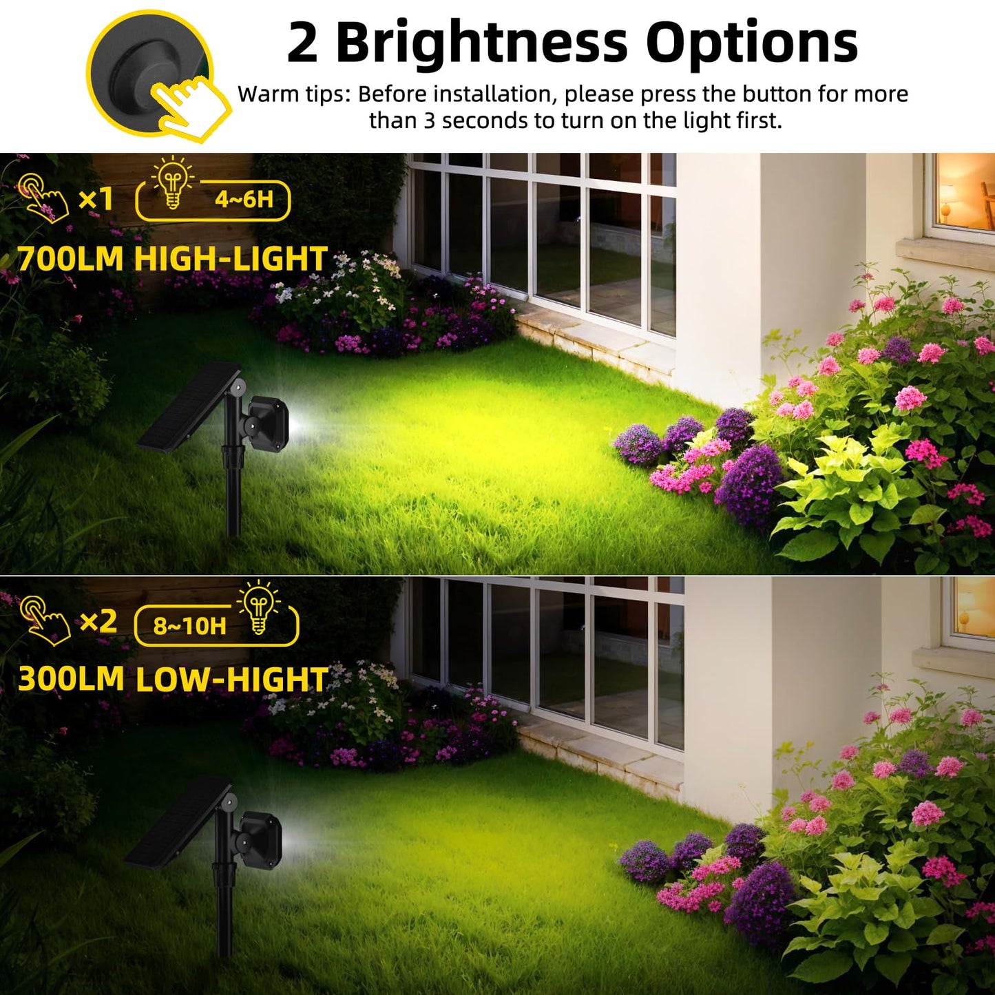 Rynx | Roshwey 22 LED Solar Spot Light - 700 Lumens Waterproof Landscape Lighting, Cool White, 4 Pack