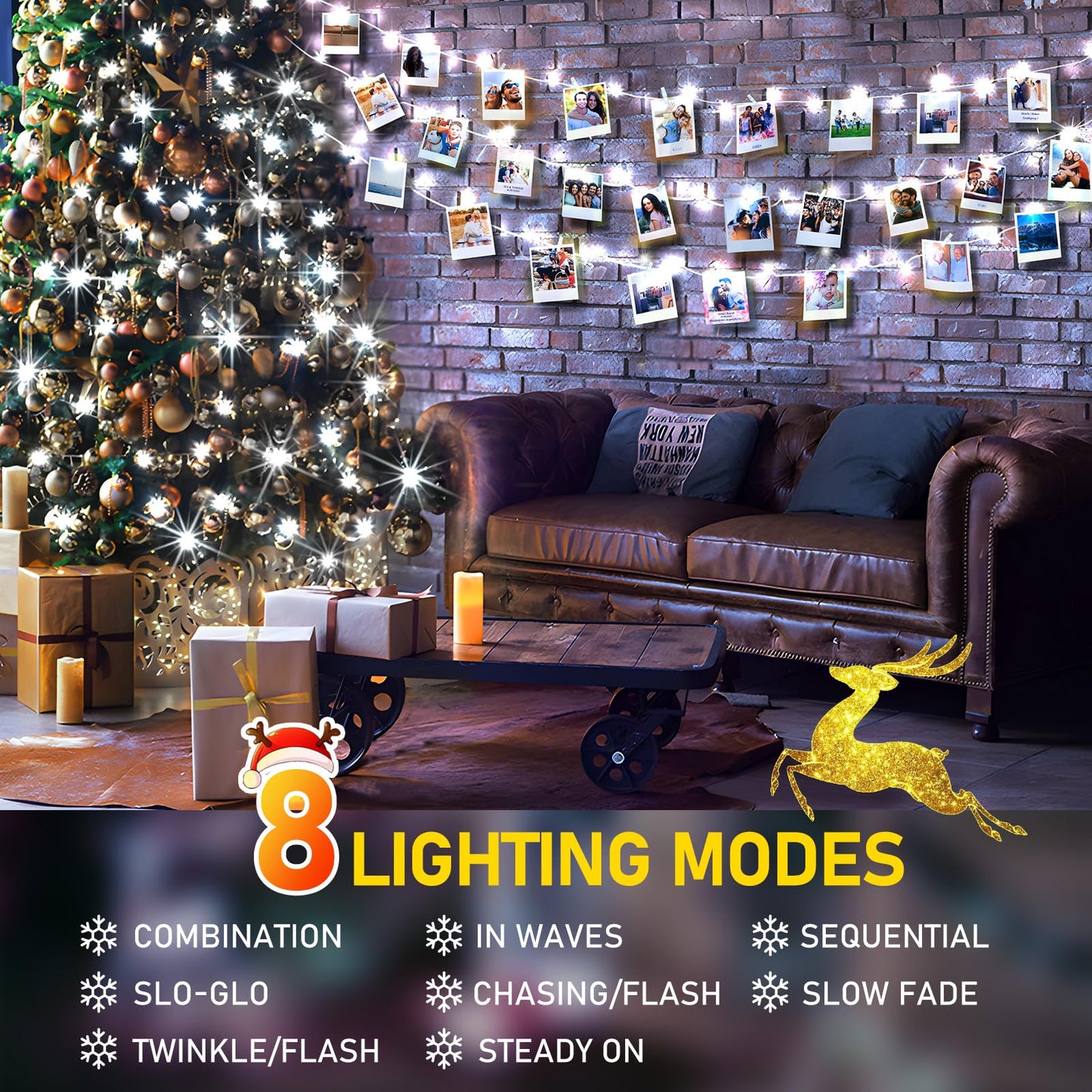 Rynx | Knonew 403Ft 1000 LED Outdoor Light Chains, Waterproof Fairy Lights with Timer & 8 Modes, Cool White