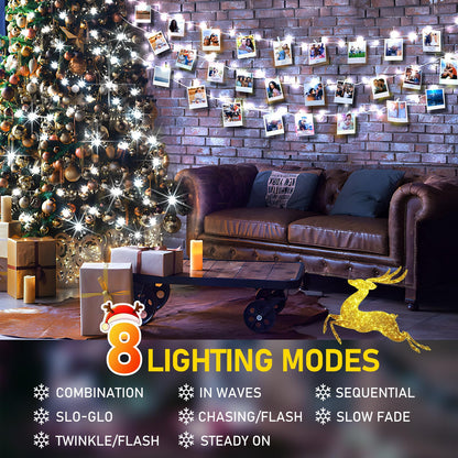 Rynx | Knonew 403Ft 1000 LED Outdoor Light Chains, Waterproof Fairy Lights with Timer & 8 Modes, Cool White