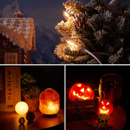 Rynx | Meonum 8.2 foot LED light cable with 3 warm white bulbs for Halloween and Christmas decorations