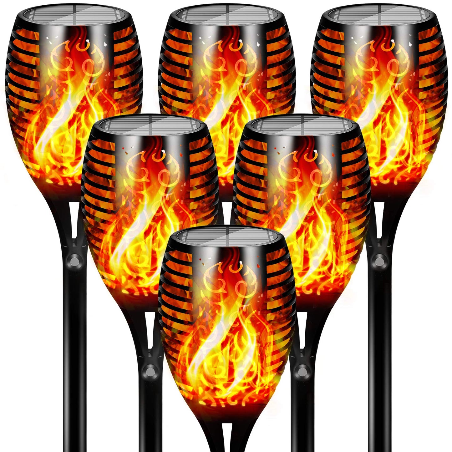 Rynx | Otdair 96 LED Solar Light - Waterproof Flaming Flame, 6 Pack for Garden & Farm
