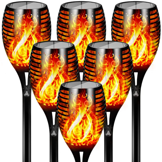 Rynx | Otdair 96 LED Solar Light - Waterproof Flaming Flame, 6 Pack for Garden & Farm