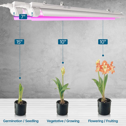 Rynx | Barrina 2Ft Led Grow Light For Indoor Plants, Full Spectrum V-Shape Reflector, 4-Pack
