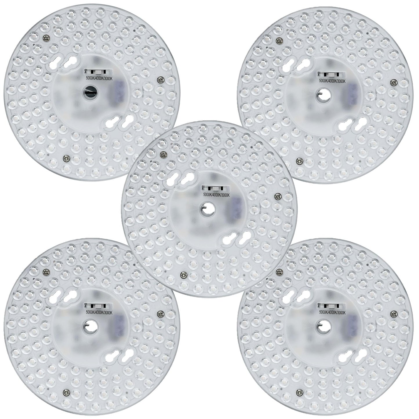 Rynx | Ansen 5 Pack Ceiling Fan Light Replacement Panel Pcb, 6In 24W Led Retrofit Light Kit For Flush Ceiling Light, 3Cct, Cri>92, 3 Co