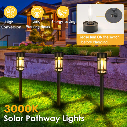 Rynx | Mancra 8-pack solar path lights - waterproof LED garden lights for garden and driveway, 3000K