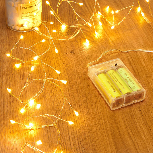 Rynx | 4 Pack Adventure Lights Battery Operated, 5 Feet 60 Led Flashing Light Sources Waterproof Fireworks Star Light Sources For Diy Garland Home Wedding Bedroom Mason Jar Holiday Christmas Decorations, Warm White