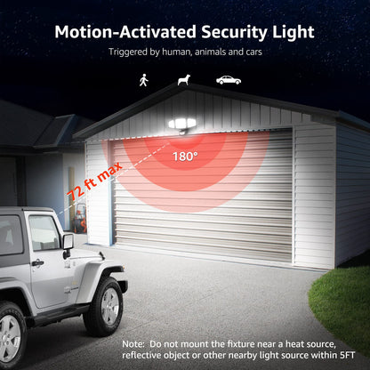 Rynx | Lepro Led Safety Light - Outdoor Motion Sensor Flood Light, 3 Adjustable Heads, 3200Lm, Ip65