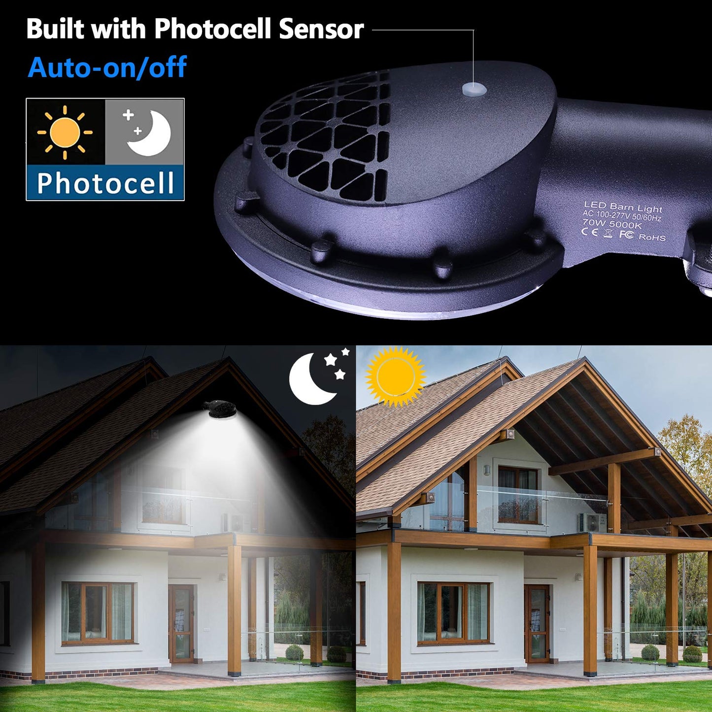 Rynx | Serwing 120W Led Barn Light - 16,800Lm Dusk To Dawn Outdoor Security Light, 5000K Waterproof