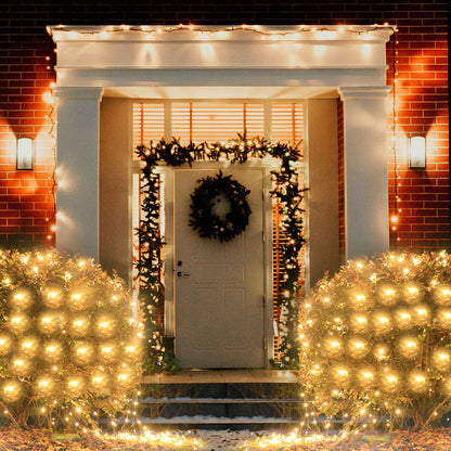 Rynx | Pooqla Warm White 360 LED Christmas Net Lights, 21Ft X 5Ft, 8 Modes For Outdoor Decor