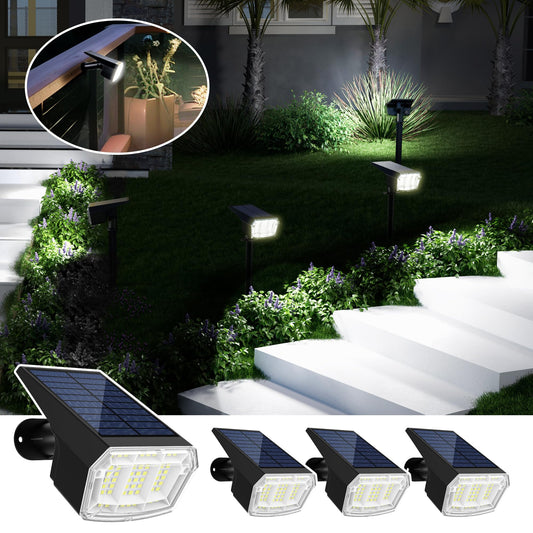 Rynx | Auderwin Solar Spotlights Outdoor Waterproof Landscape Spotlights 63 LEDs 3 Light Modes IP65 Solar Spotlights For Outdoor,