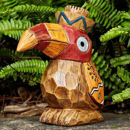Rynx | Yiosax Sun Tiki Statue-Woodpecker Bird-Garden Hawaiian - Sun Outdoor Light Garden Sculptures & Statues Totem Pol Bar Outdoor Patio Pool Garden Summer Decorations