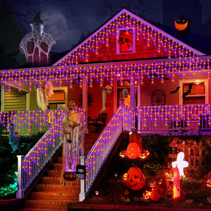 Rynx | Knonew 33Ft 400 Led Orange Purple Halloween String Lights, 8 Modes, Timer, Connectable Decor