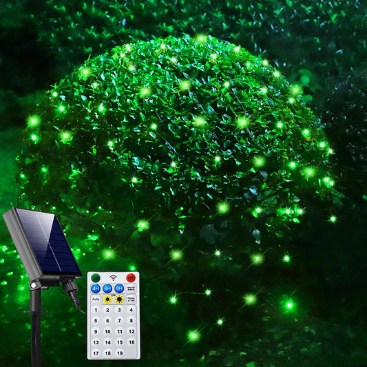 Rynx | Curyidy 200Led Solar Net Lights, Waterproof Christmas and Halloween Decor, Green 9.8Ft X 6.6Ft