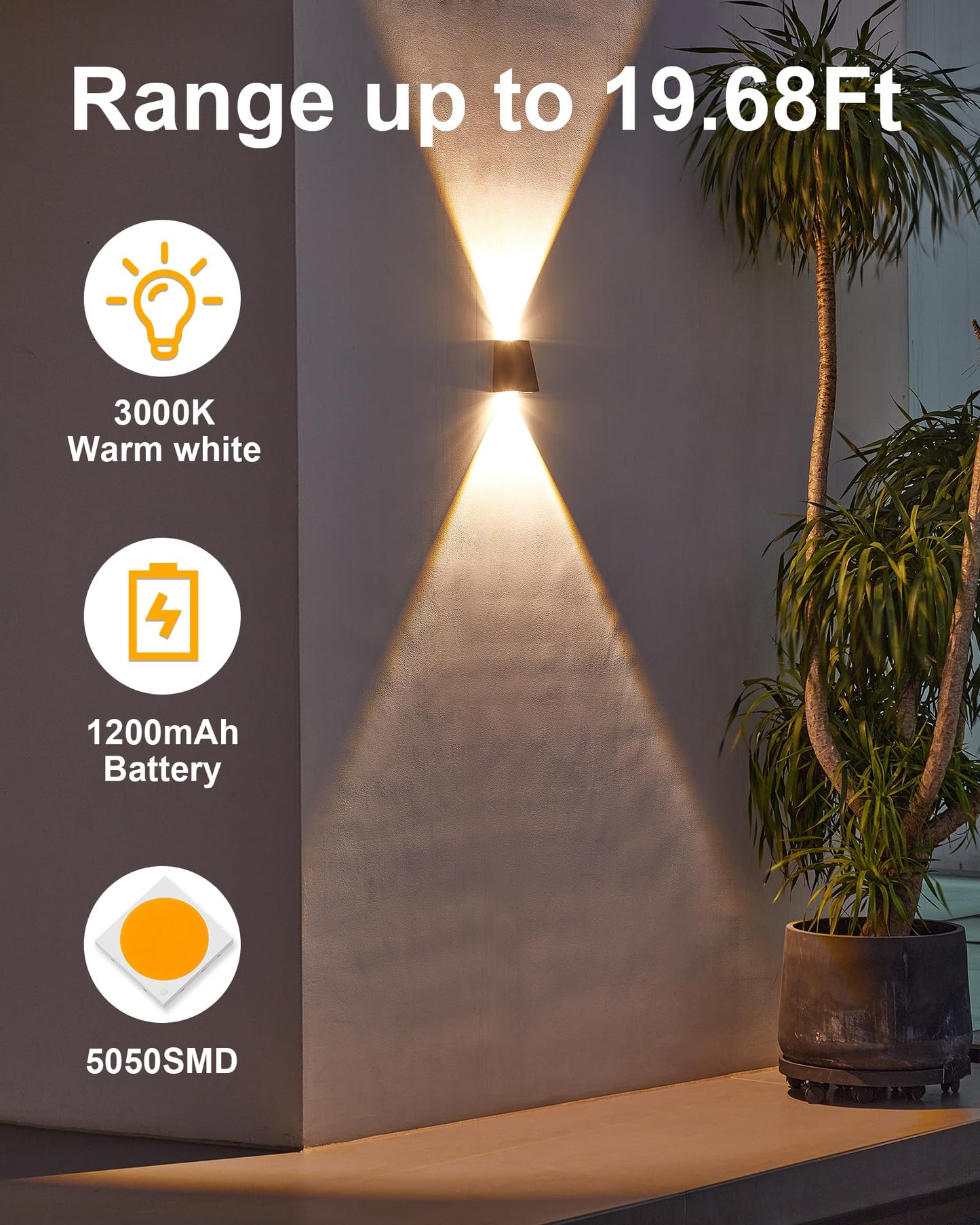 Rynx | Luhlee Solar Outdoor Wall Lamps, Ip65 Waterproof Wall Lamps, Double Color, 2 Pack For Garden & Terrace