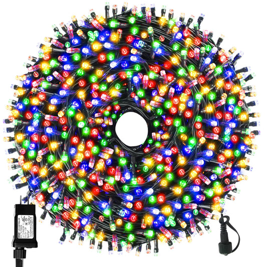 Rynx | Mzd8391 328Ft 1000Leds Christmas Lights Outdoor Indoor 8 Modes For Christmas Trees Party Decoration, 100% Ul Listed (Multicolor)