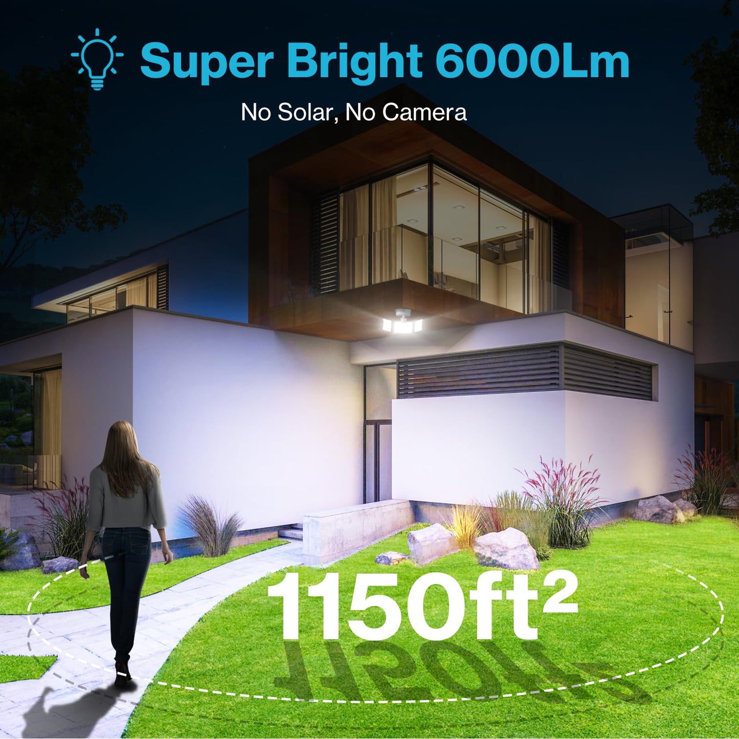 Rynx | Olafus 65W LED Floodlight With Motion Sensor, Ip65 Waterproof, 6000Lm For Outdoor Security, White
