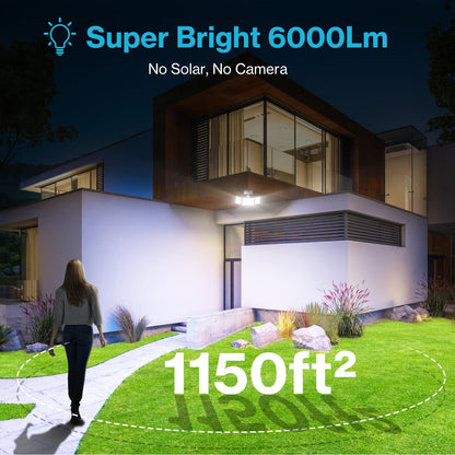 Rynx | Olafus 65W LED Floodlight With Motion Sensor, Ip65 Waterproof, 6000Lm For Outdoor Security, White
