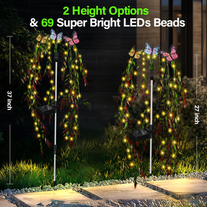 Rynx | Rwnxkarn 69Led Outdoor Solar Light - Waterproof Warm White Butterfly Decor for Garden
