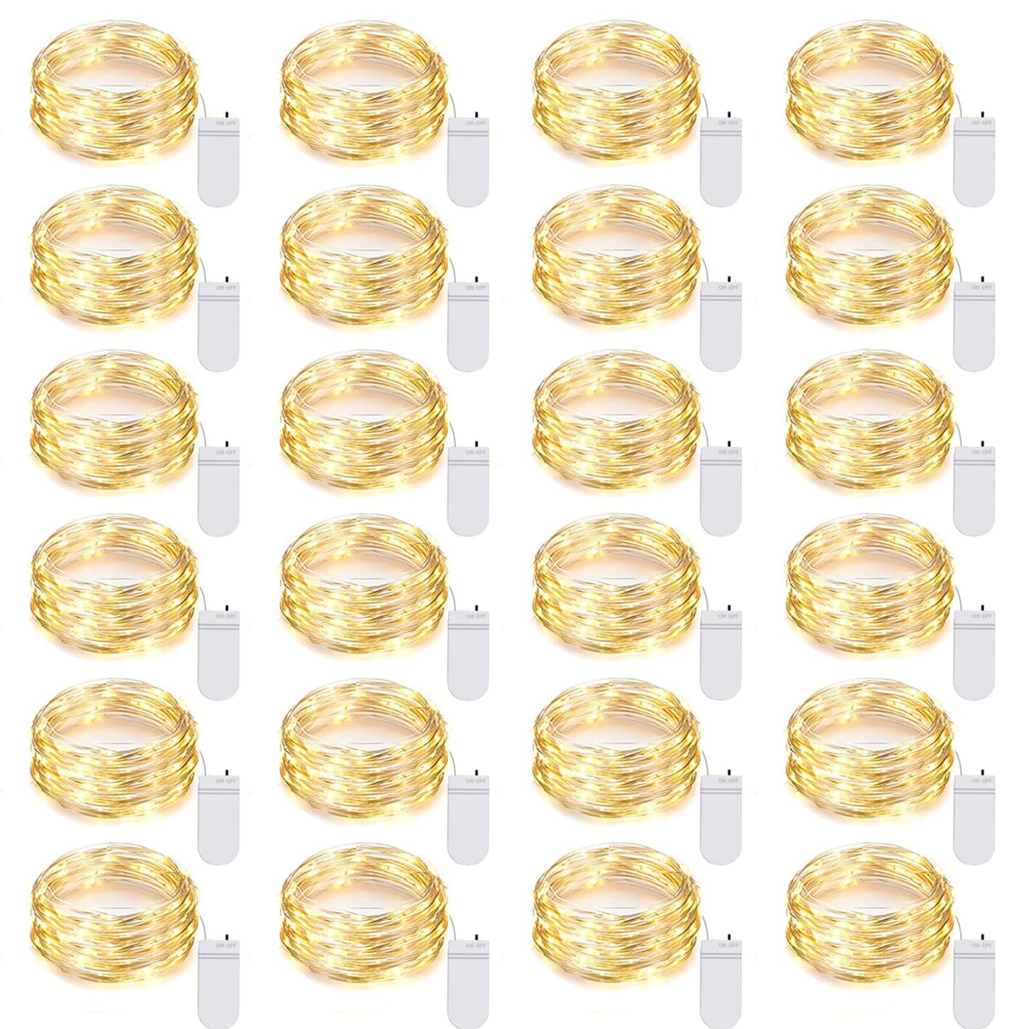Rynx | Ineximun 24 Pack Led Fairy Lights Battery Powered 7Ft 20Led Warm White Mini Light Chain Lights Waterproof Christmas Lights For Mason Jar Bedroom DIY Party Wedding Christmas Decor