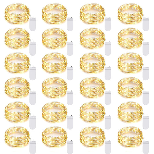 Rynx | Ineximun 24 Pack Led Fairy Lights Battery Powered 7Ft 20Led Warm White Mini Light Chain Lights Waterproof Christmas Lights For Mason Jar Bedroom DIY Party Wedding Christmas Decor