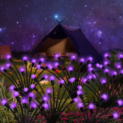 Rynx | Kohlrabi Solar Garden Light, 20 LED Purple Glittering, Waterproof 2 Pack for Garden & Terrace Decor