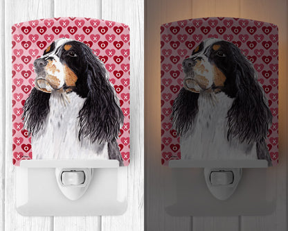 Rynx | Caroline's Treasures Ceramic Night Light - Springer Spaniel Hearts, UL Approved, 6X4X3, Multicolored