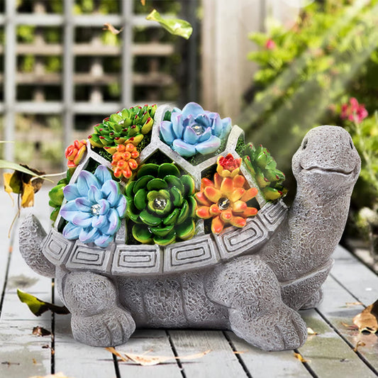 Rynx | Reading Turtle Garden Statue With 7 Led Lights - Multicolored Outdoor Decor For Patio & Lawn