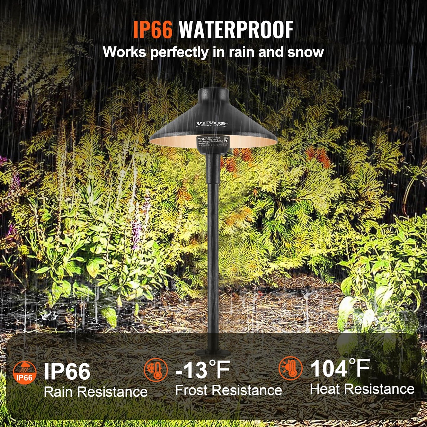 Rynx | Vevor 8 Pack Low Voltage LED Landscape Path Lights, 3W 210Lm, Waterproof, 3000K Warm White