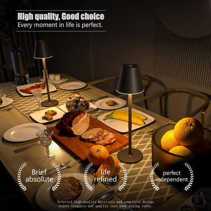 Rynx | Timjorman LED Wireless Table Lamp, 3-Level Brightness, Rechargeable, Metal, Khaki