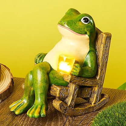Rynx | FroGlow LED Garden Frog Lamp | Solar Powered | Weatherproof | Decorative Garden Lighting