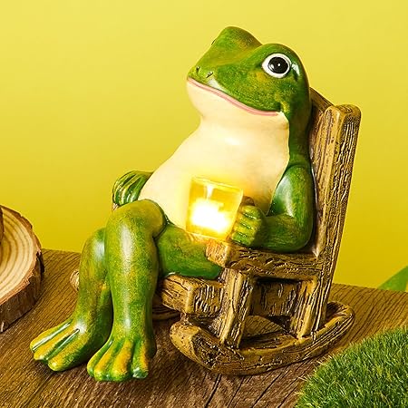 Rynx | FroGlow LED Garden Frog Lamp | Solar Powered | Weatherproof | Decorative Garden Lighting