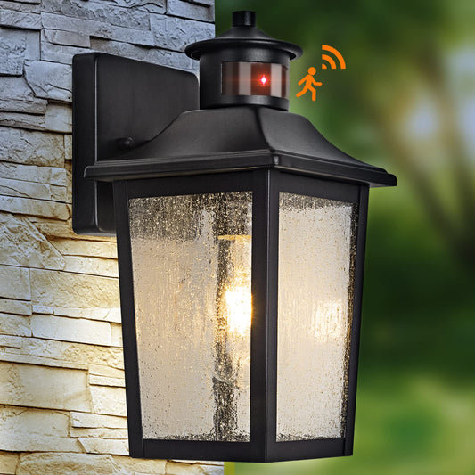 Rynx | Filiyano Motion Sensor Outdoor Wall Lamp - Black LED Waterproof Veranda Light for Terrace, Garage