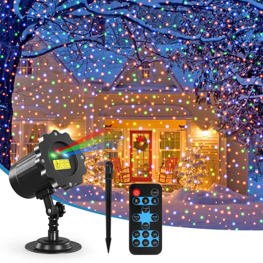 Rynx | Avocado Laser Christmas lights, Laser projector outdoor, 3 colors moving star light show with remote control, holiday decoration