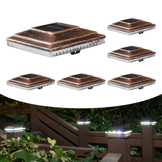 Rynx | Sun Post Light, Outdoor Terrace Fence Post Light, Powerful Lithium Battery 20Lumens Two Light Modes Warm White/ Clear White S