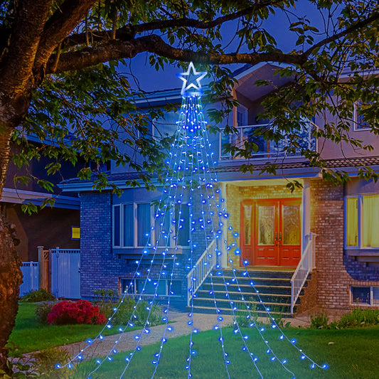 Rynx | Miniao 320 Led Outdoor Christmas Light Sources, Waterproof Blue Lights With 8 Modes For Holiday Decorations
