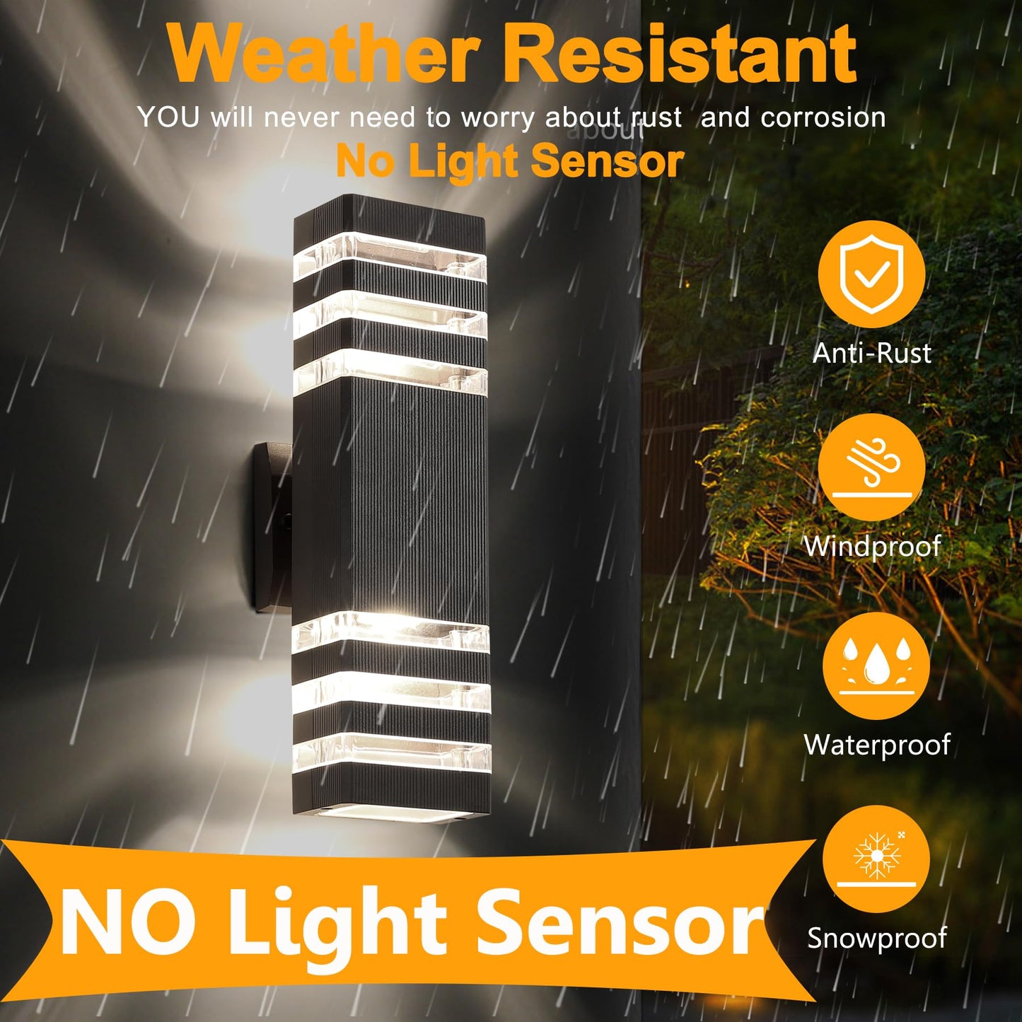 Rynx | Zsmaiku 2 Pack Led Up And Down Outdoor Light, 14W Ip65 Warm White Wall Lamp For Patio & Garage