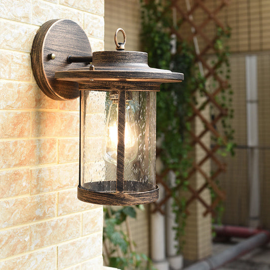 Rynx | Seedy Glass Bronze Wall Light Single Light Country House Style Wall Mounted Lighting for Terrace